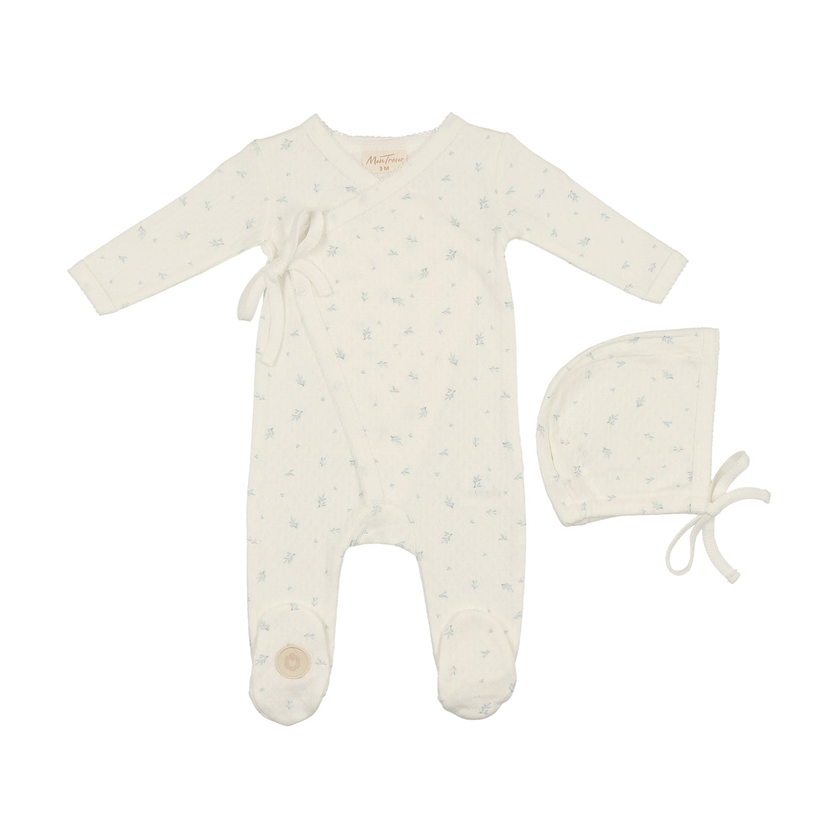 Leaf Print Wrap Footie & Hat Set – Mon Trésor Bebe