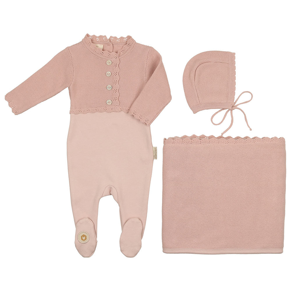 Mock-Cardigan Layette Set